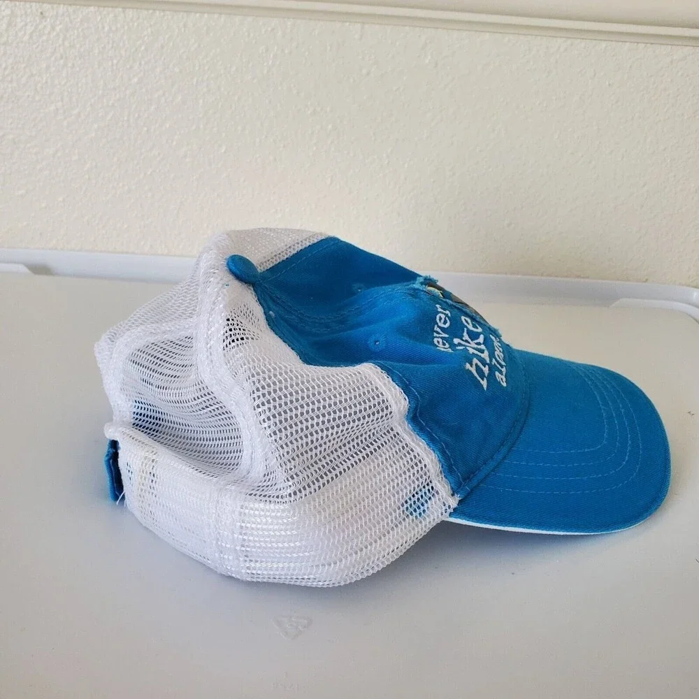 Dog Is Good Baseball Cap "Never Hike Alone" one size fits most Blue White Cotton - Picture 9 of 12